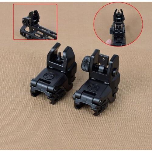 Tactical Metal Quickly Press Folding Front & Rear Sight Set For Airsoft Rifle M4 AR15 20mm Rail Hunting Sight