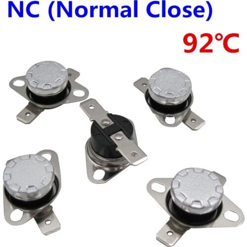 10Pcs KSD301 92 Degrees Celsius 92 C Normal Close NC Temperature Controlled Switch Thermostat 250V 10A Thermal Protector