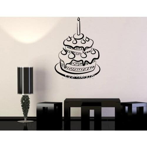 Cake Kitchen Pie Vinyl Wall Stickers Confectionery Bakery Bakehouse Wall Decal Removable Waterproof Wallpaper Mural SA833