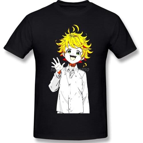 Emma Comfort Clothes Fashion Design The Promised Neverland Emma Ainme Cotton Men T-Shirt Men Cotton Tees Harajuku Streetwear