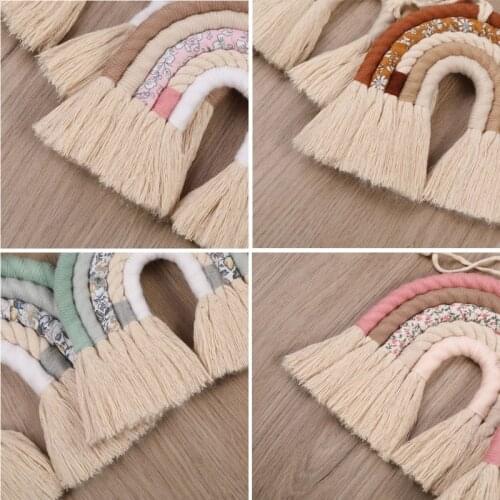 DIY Rope Rainbow Wall Hanging Decoration Handmade Woven Rainbow Decoration Nordic Ornament Baby Room Accessories Living J9K