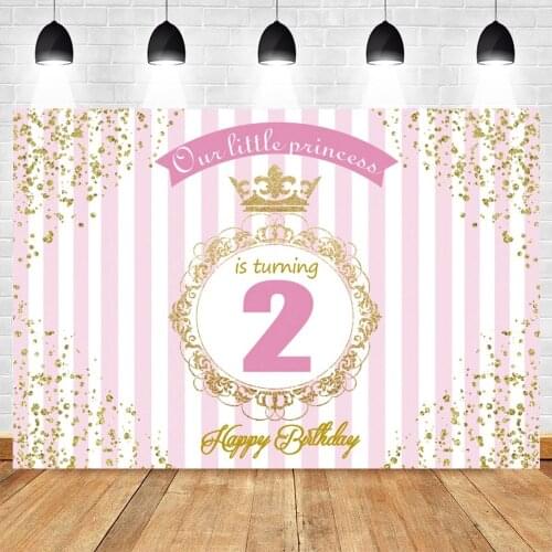 Yeele Baby Princess Birthday Backdrops Pink Stripe Party Decor Photozone Banner Photo Photographic Background Photo Studio Props