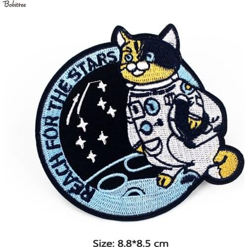 Space stars Astronaut Iron Patches for Clothing Embroidered Appliques Stickers for Jacket Jeans backpack DIY Decoration