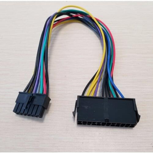 10pcs/lot ATX 24Pin to 14Pin Power Supply Cable Cord 18AWG Wire For PC DIY Lenovo Q77 B75 A75 Q75 Motherboard Mainboard 30cm