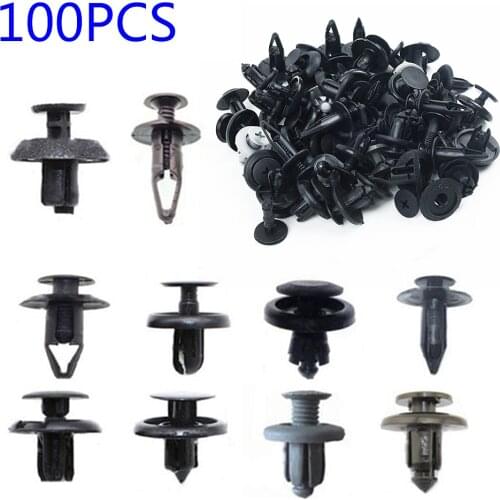 100pcs/Set Mixed Plastic Fastener Screw Vehicle Retainer Rivets Clips Set For Car Bumper Fender Trim Car Clips