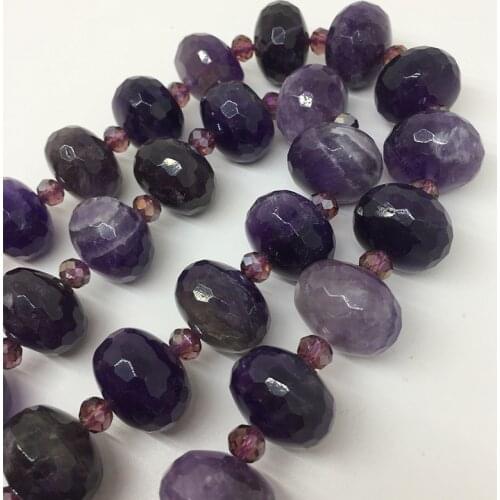 13x18mm Natural Amethyst Crystal Multifaceted Rainbow Gemstone DIY Beads Jewelry Bracelet Necklace Pendant Decoration Gift