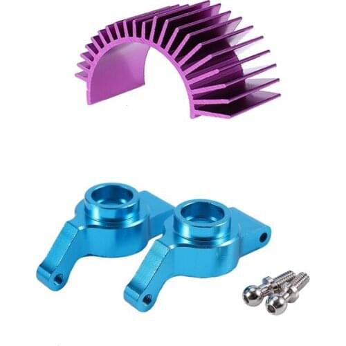 1x 540 550 Motor Radiator for Wltoys 12428 12423 A959-B A969-B A979-B A929-B Purple & 2 Pcs Upgrade Metal Rear Wheel Hub