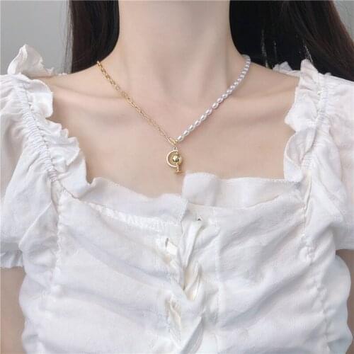 2020 new metal pendant necklace Korean creative personality jewelry metal clavicle chain necklace for women