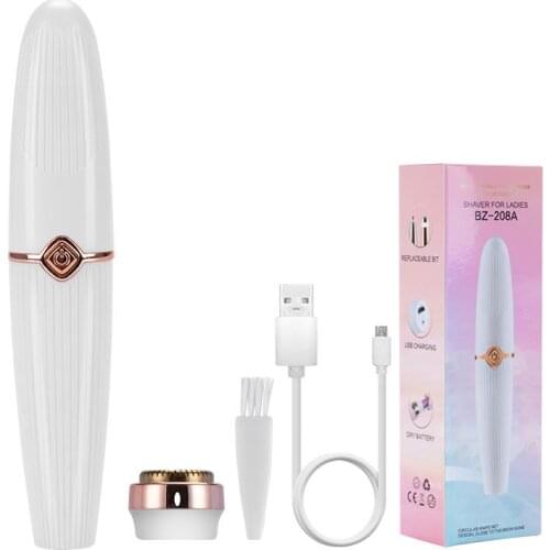 2in1 Mini Portable Shaving Device Electric Hair Remover Lipstick Shape Shaving Instrument Ladies Armpit Leg Hair Epilator TSLM1