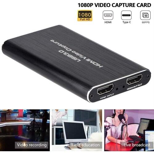 4K 60Hz HDMI-Compatible Video Capture Card 1080P for Game Recording Plate Live Streaming Box USB 3.0 Grabber for PS4 Camera