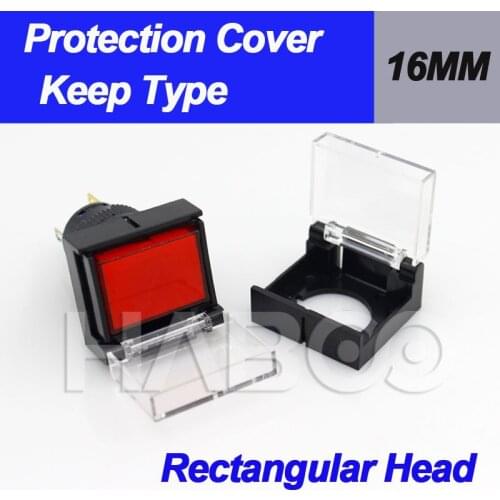 5pcs PACKING clear plastic dust cover dia.16mm rectangular keep type push button switch protective cover shipping free