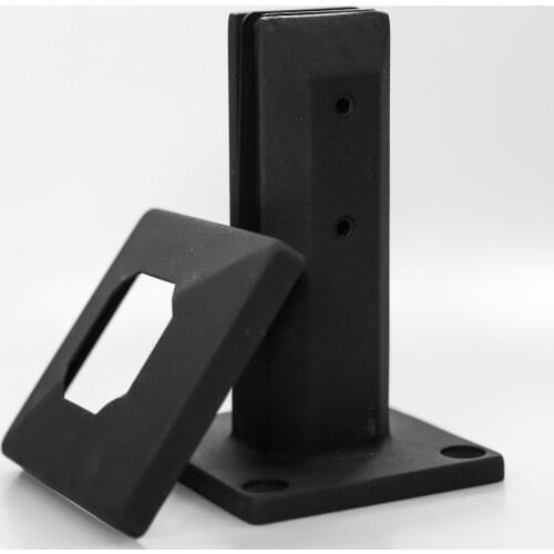 Frameless Balcony Pool Fencing Light Type Black Finish Deck Railing Glass Spigot