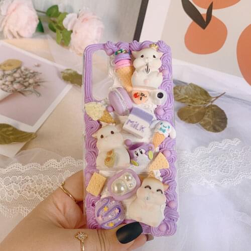 Handmade For iPhone 12/11 pro max case 3D Caroon iP 5 6/6s 7/8plus Kawaii phone shell 12 Mini DIY creamy cover XS MAX XR SE2020