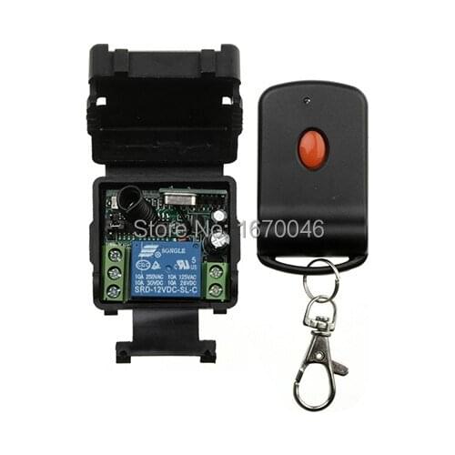 DC 12V 1CH Learning Code Wireless Remote Control Switch System 1*Receiver and 1*Transmitter Applicance Garage Door/lamp/ window