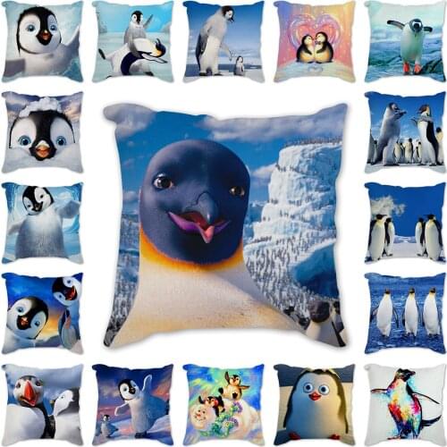 Decorative Pillows For Living Room Pillow Cover Seat Cartoon cute penguin Cushion Cover 45x45cm Bedroom Decor Sofa Home Decor