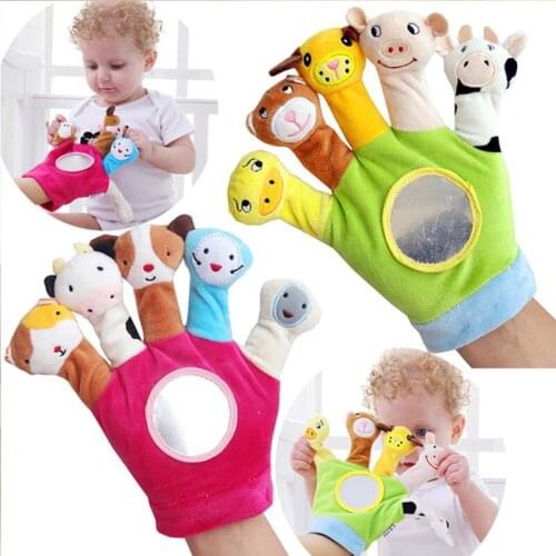 Children Storytelling Hand Props Toys Kids Soft Cute Cartoon Animal Glove Hand Puppet Plush Finger Puppet Cloth Figures Doll Toy