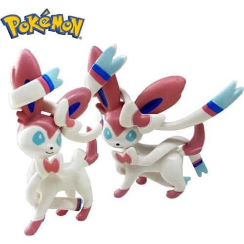 8cm Kawaii Pokemon Sylveon Figures Toy Cute Cartoon Anime Pokémon Action Figure Model Dolls Kids Girl Birthday Gift Toys