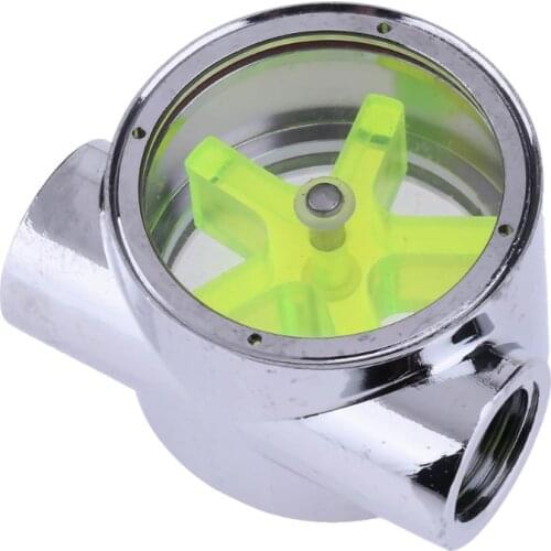 G1/4 5-Leaves Impeller Metal Water Flow Meter 44 X 35 X 25 mm cooler accessory for PC Water Cooling System