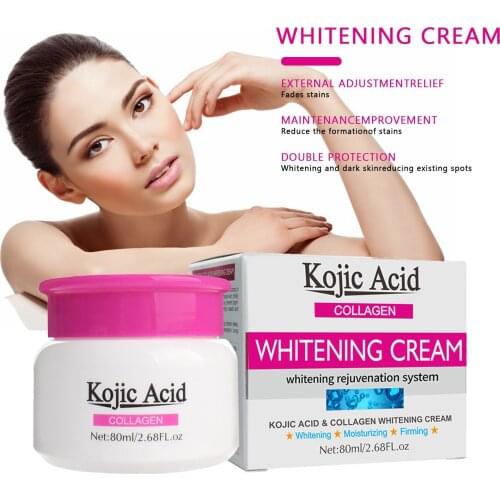 80ML Kojic Acid Collagen Anti-aging Anti Wrinkle Face Cream Firming Whitening Deep Moisturizing Brighten Facial Cream Skin Care
