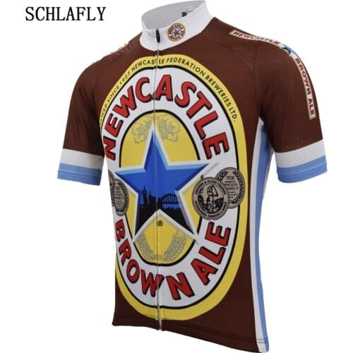 Brown beer cycling jerseys summer short sleeve retro bike wear jersey road jersey cycling clothing schlafly cycling top
