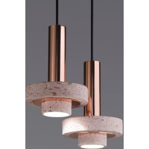 Creative Round Terrazzo Pendant Light Living Room Dining Room Study Bar Handing Lamp Marble White Green Pink Lamps PA0703