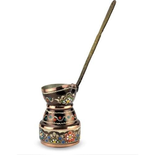 Rose Flower Copper Coffee Pot 2 Fincanlık