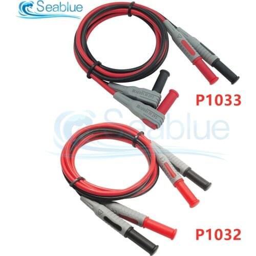 P1033/P1032 Multimeter Test Cable Injection Molded 4mm Banana Plug Test Line Straight to Curved Test Cable