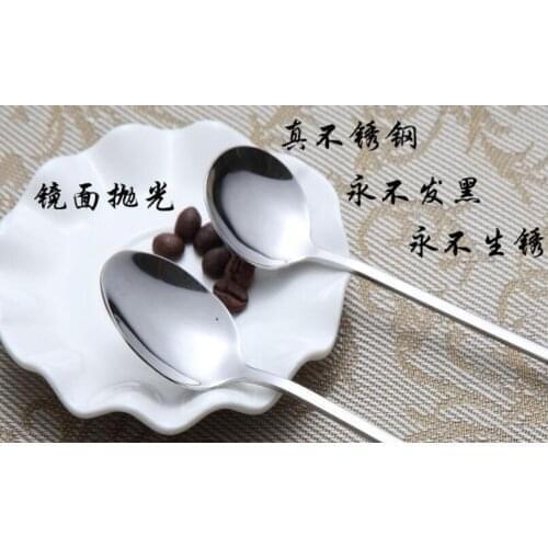 New Stainless Steel Long Handle Spoon Coffee Latte Ice Cream Soda Sundae Cocktail Scoop Free Shipping