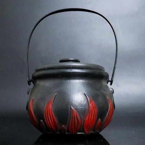 Novelty Wear-resistance Portable Halloween Witch Candy Holder for Festival Candy Pot Cauldron Halloween Bucket Witch Toy