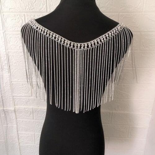 New fashion exquisite Bridal Crystal Long tassel shoulder chain popular womens Wedding Crystal shoulder Jewelry