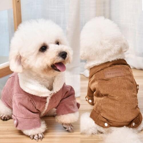 Pet Cat Dog clothes autumn winter dogs cats clothes corduroy warm cotton clothes small puppies pet clothesFor Chihuahua Clothes