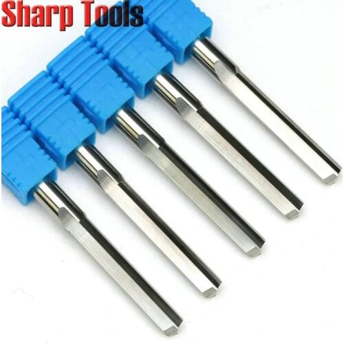 6.35*35mm Two Flutes Straight End Mill Solid Carbide Wood Engraving Cutter Slot Router Bit Woodworking CNC Cutting Tool for MDF