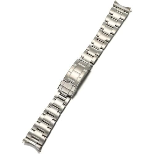 20mm Curved End Oyster Stainless Steel Solid Bracelet Watch Strap For Rolex Watch