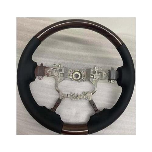 Black Wooden Leather Steering Wheel For Toyota Land Cruiser lc200