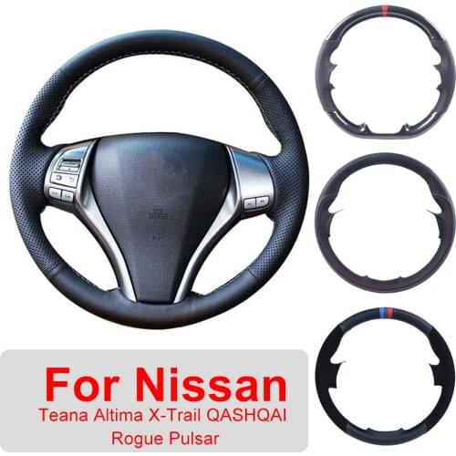 DIY Customized Car Steering Wheel Cover For Nissan Teana Altima 2013-2016 X-Trail QASHQAI Rogue Pulsar Leather Protective Wrap