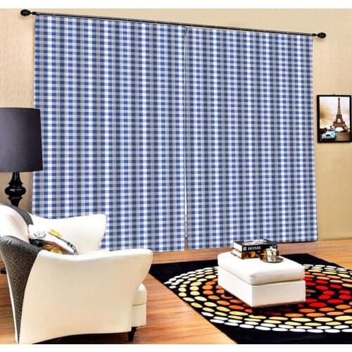 Blue stripe curtains 3D Blackout Curtains For Living room Bedding room Drapes Cotinas para sala