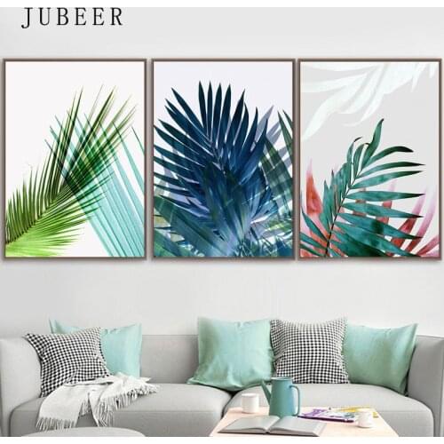 Scandinavian Abstract Color Leaves Posters on The Wall Canvas Prints for Living Room Home Decoration Modern Decorative Picture