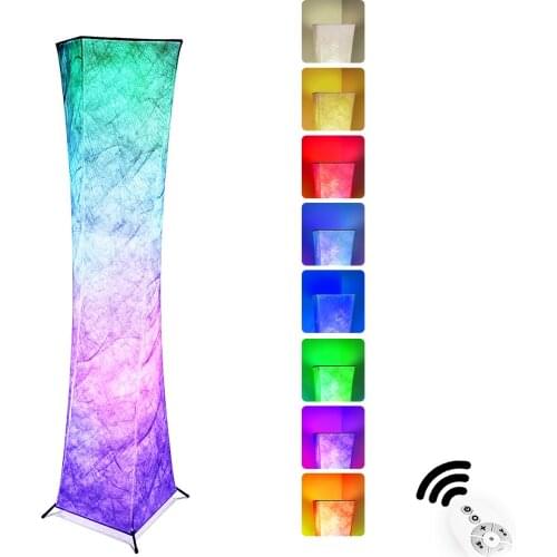 Modern Remote RGB Corner Floor Lamp Spliced Colorful LED Floor Lights for Living Bedroom Atmosphere Standing Light