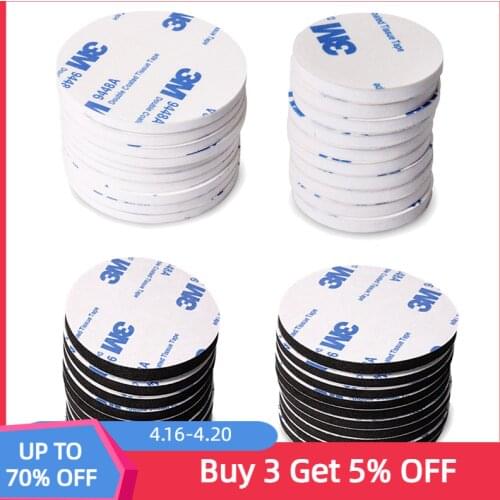 3M Super Strong Double Sided Self-Adhesive Tape Black White EVA Foam Pad Two Sides Mounting Sticky Tape Round 9448A