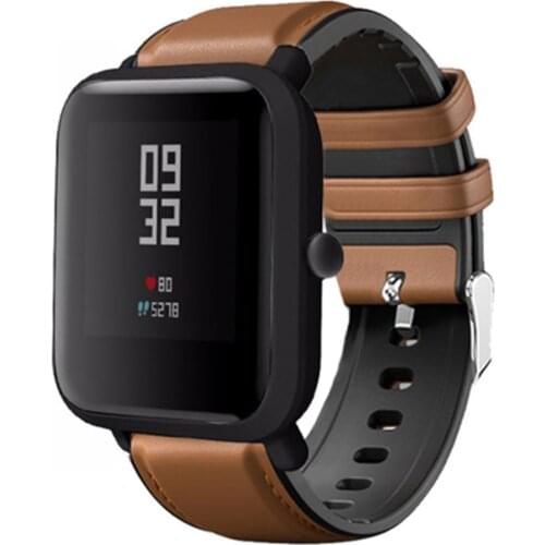 20mm Universal Replacement Watch Band Silicone Leather strap for Huami Xiaomi Amazfit Bip for WeLoop hey 3s /Ticwatch2/ GTS