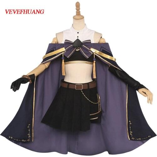 VEVEFHUANG New My Hero Academia Magician Himiko Toga Cosplay Costume dress daily uniform Halloween costumes for women Anime out