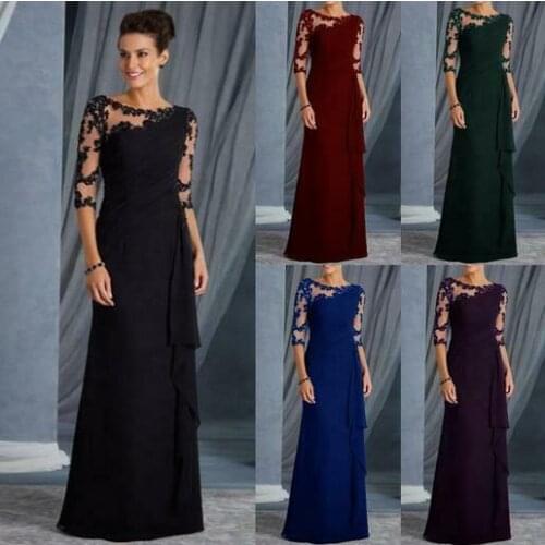 Women Lace Long Formal Evening Party Dresses Cocktail Prom Gowns Maxi Christmas