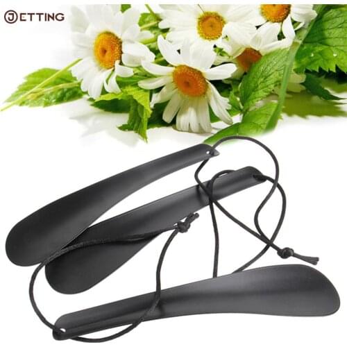 1PCS High quality Professional 19 Cm Black Alloy Shoe Horn Spoon Shape Shoehorn Shoe Lifter Flexible Sturdy Slip