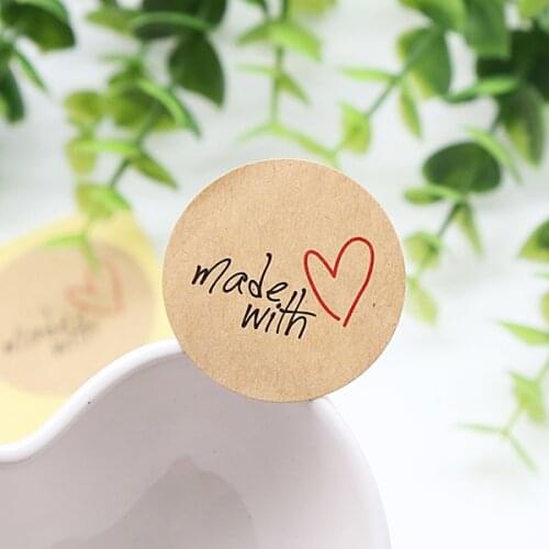 108pcs/lot Dia 3.5cm Handmade Gift Seal Sticker Made With Love Label Stationery DIY Stickers Decoration Party Supplies (ss-1792)