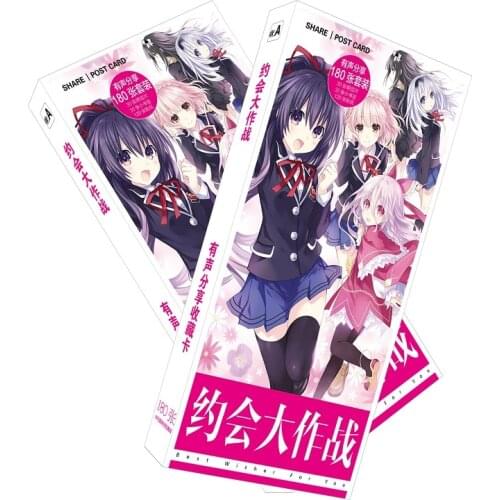 180 Pcs/Set Japanese anime DATE A LIVE Paper Postcard/Greeting Card/Message Card/Birthday Letter Envelope Gift Card