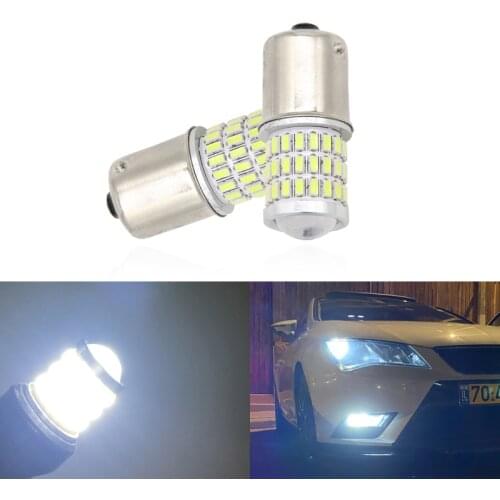 2x For Seat Leon 1 2 3 MK1 MK2 MK3 1M 1P 5F ST Led DRL BackUp Reverse Lights 1156 Canbus White BA15S/P21W S25 Replace Bulbs