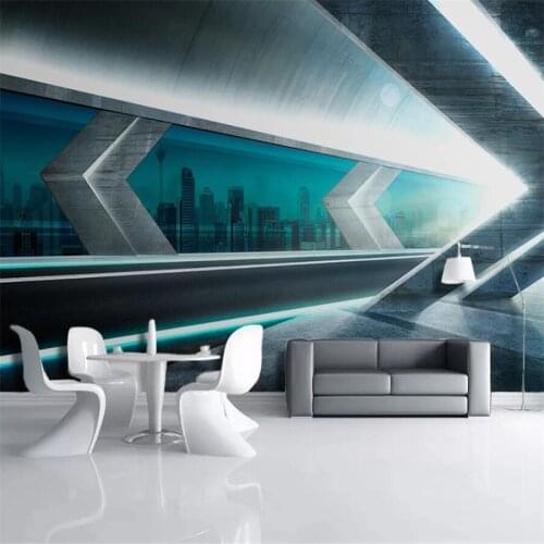 Milofi custom 3D wallpaper mural technology urban highway space restaurant living room bedroom background wall decoration wallpa