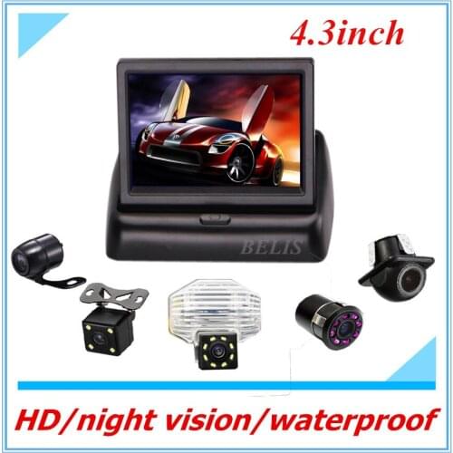 4.3 inch TFT LCD Car Reversing Display Portable Rear View Monitors Night Vision Car Rear View Parking Camera for Toyota Corolla
