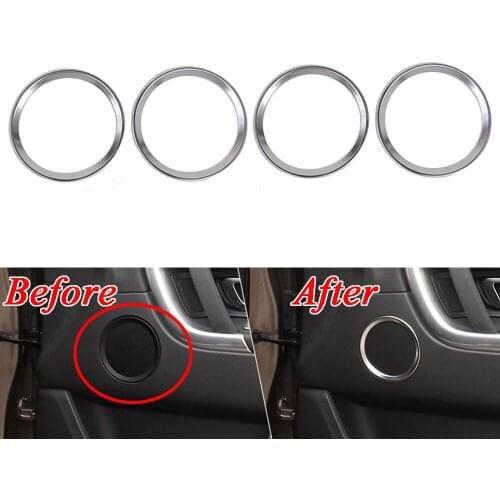 4pcs Car Door Speaker Audio Rings Cover Trim Frame Fit For 2015 2016 Discovery Sport Car Styling Covers Decoration Accessories