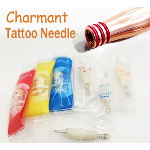 50pcs/lot Disposable 9mm Screw Cartridges CHARMANT Eyebrow Lip Permanent Makeup Machine Tattoo Needles tip for Eyebrow Lips